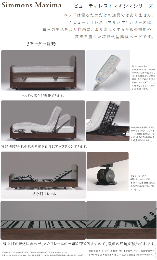 SIMMONS(シモンズ)〗FlatⅡ（フラットⅡ） 電動リクライニングベッド