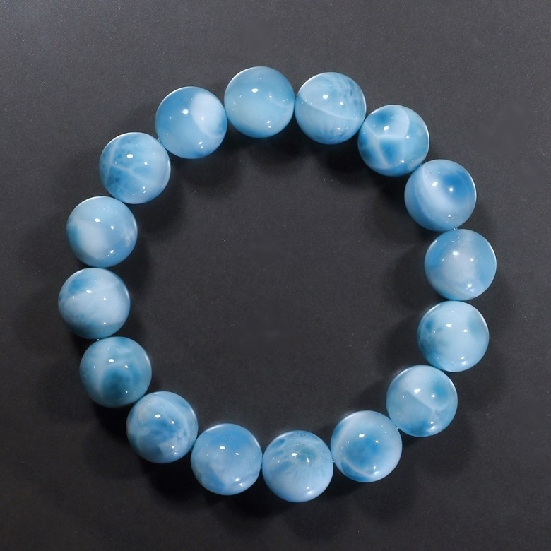 3A+]ラリマーブレスレット（約13.5mm玉） - 埼玉県吉川市の天然石専門