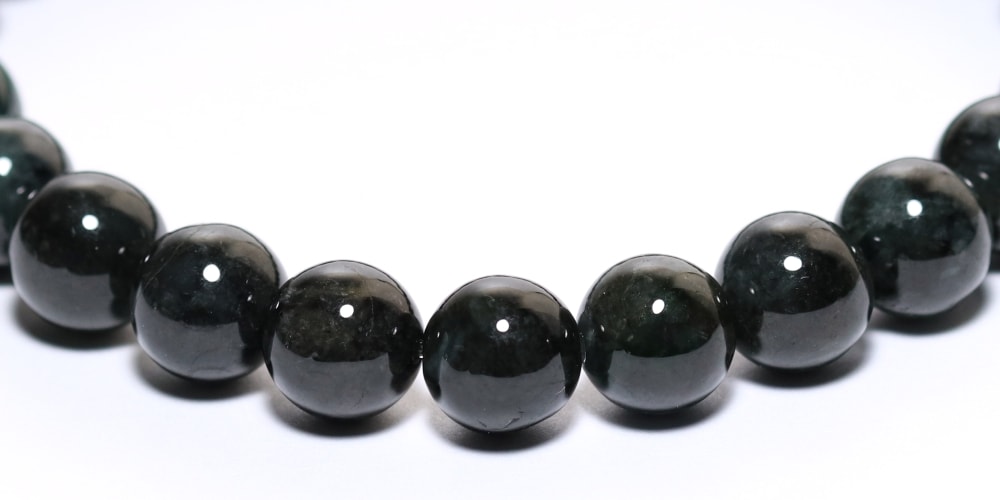 特別価格/高品質]ミャンマー産天然黒翡翠ブレスレット（約8.5mm玉