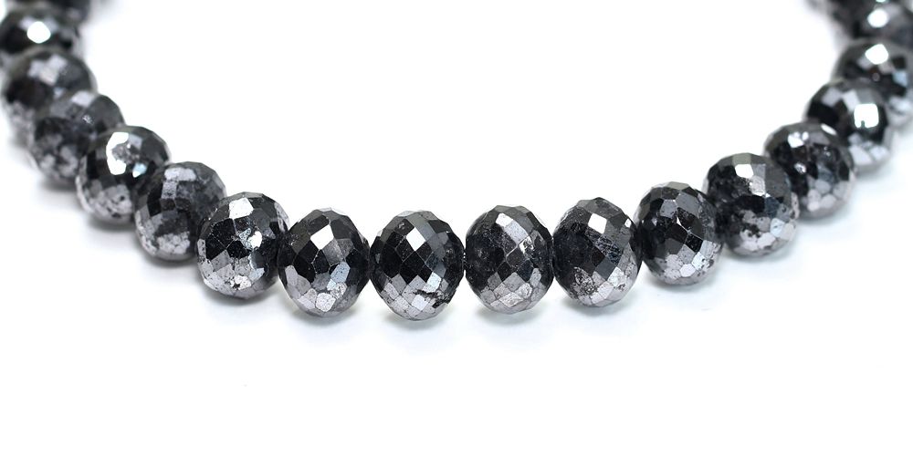 特別価格/高品質]ブラックダイヤモンドブレスレット（約7.3-8mm玉