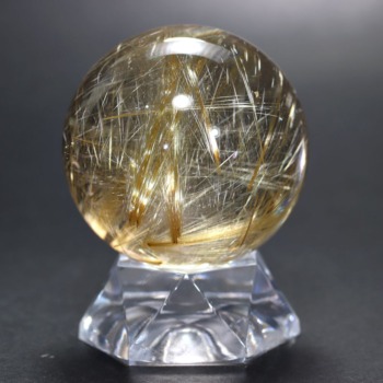 最高品質]太陽放射タイチンルチルクォーツブレスレット（約10mm玉