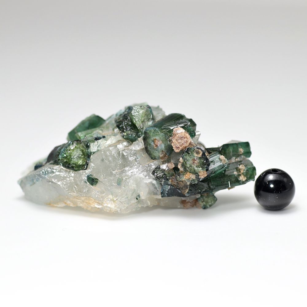 希少]インディゴブルー＆グリーントルマリン結晶原石/水晶共生