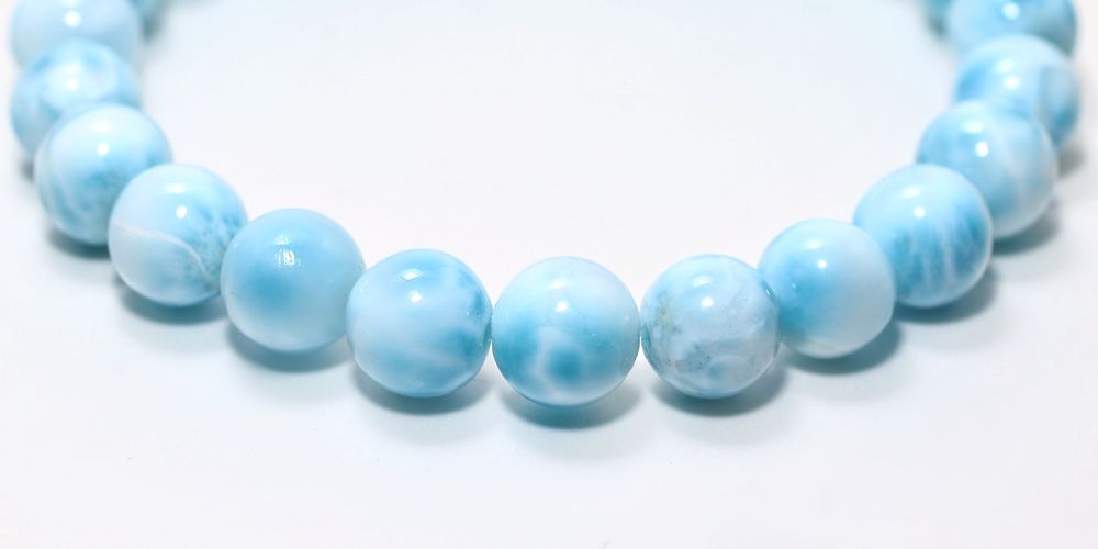 高品質+]ラリマーブレスレット（約8.5mm玉）☆現品動画あり - 埼玉県