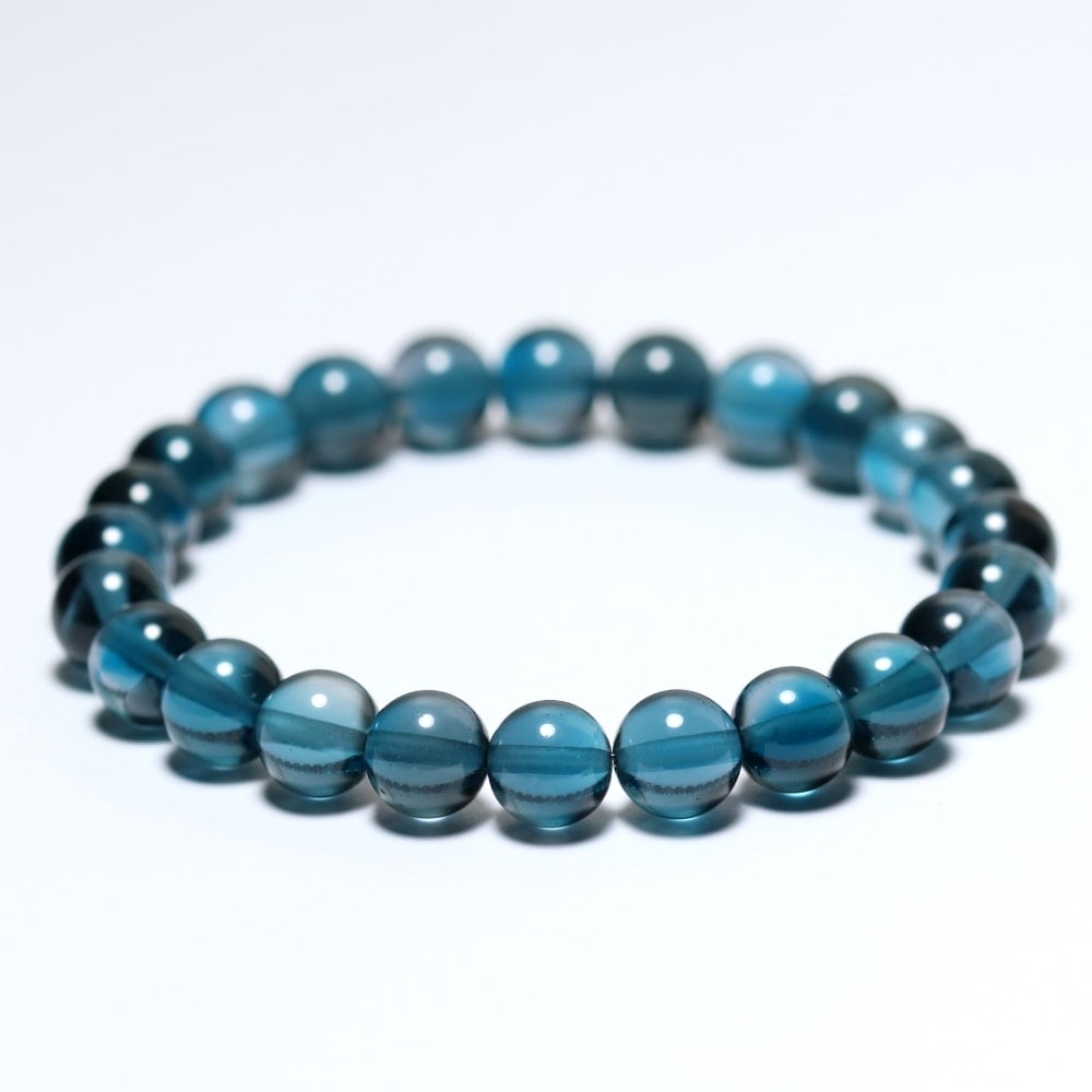 トップクォリティ]ロンドンブルートパーズブレスレット（約8.5mm玉