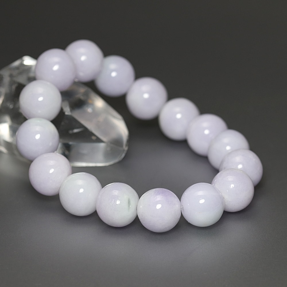 トップクォリティ]ミャンマー産天然ラベンダー翡翠ブレスレット（約