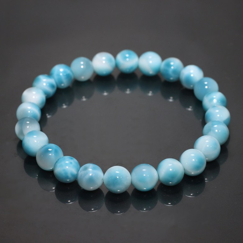 高品質]ラリマーブレスレット（約8mm玉） - 埼玉県吉川市の天然石専門
