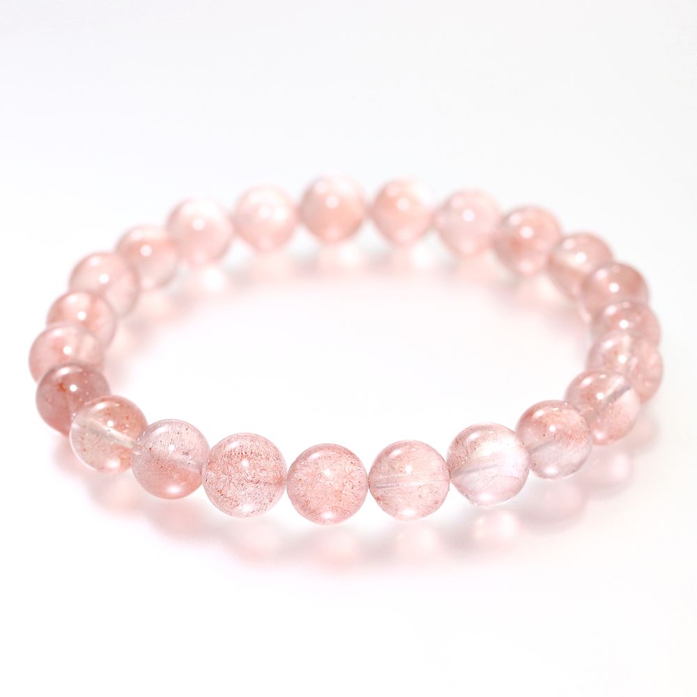 高品質++]カザフスタン産ストロベリークォーツブレスレット（約8.5mm玉