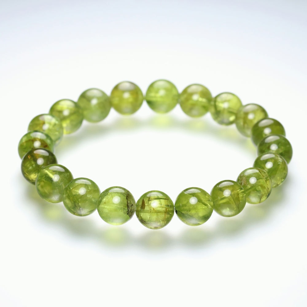 高品質+]パキスタン産ペリドットブレスレット（約10mm希少大玉