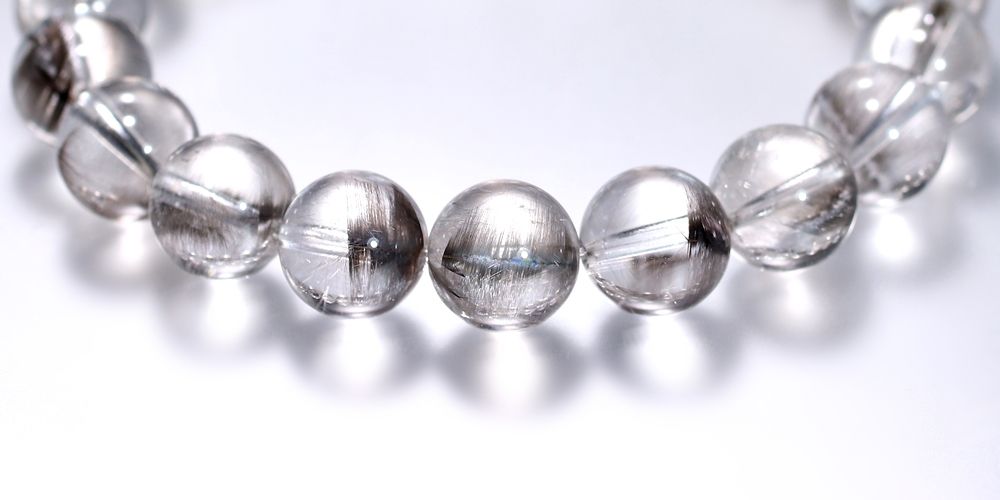 高品質++]プラチナルチルクォーツブレスレット（約10.5mm玉・超透明度