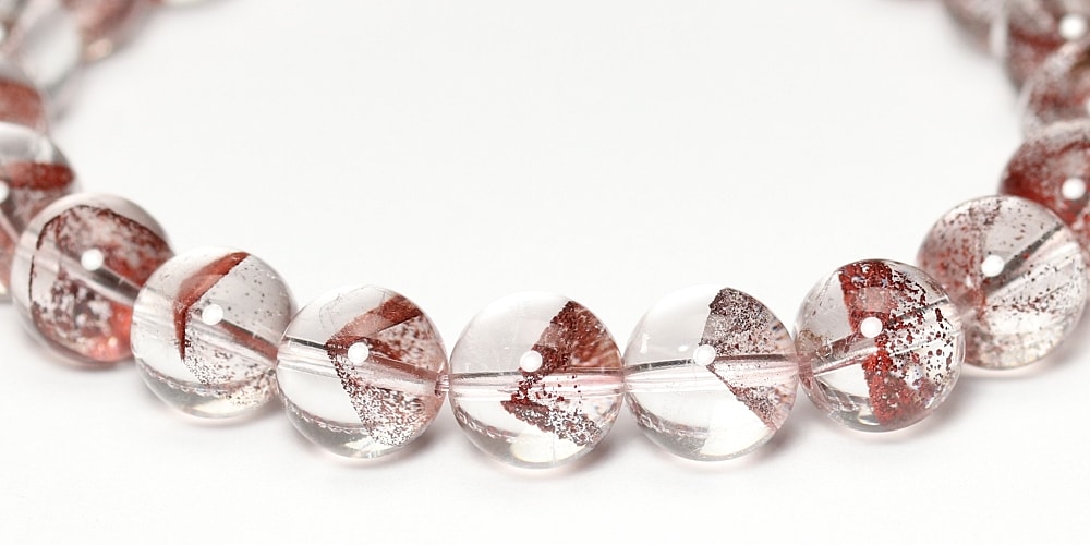 トップクォリティ]レッドファントムクォーツブレスレット（約9mm玉