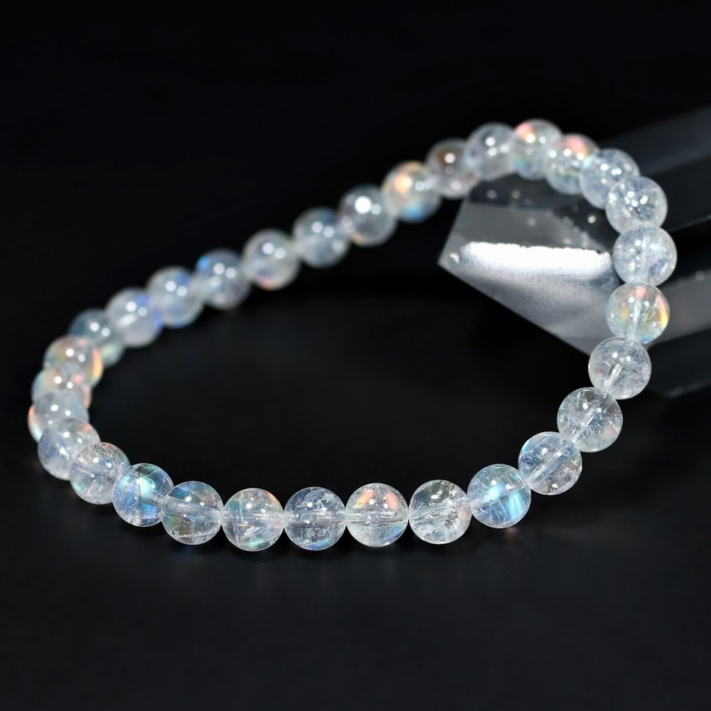 高品質]別鉱床マダガスカル産ホワイトラブラドライトブレスレット