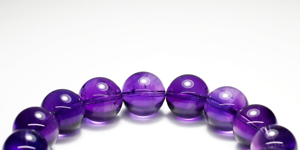 トップクォリティ]アメジストブレスレット（約14mm玉） - 埼玉県吉川市