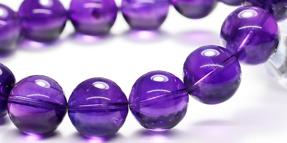 トップクォリティ]アメジストブレスレット（約14mm玉） - 埼玉県吉川市