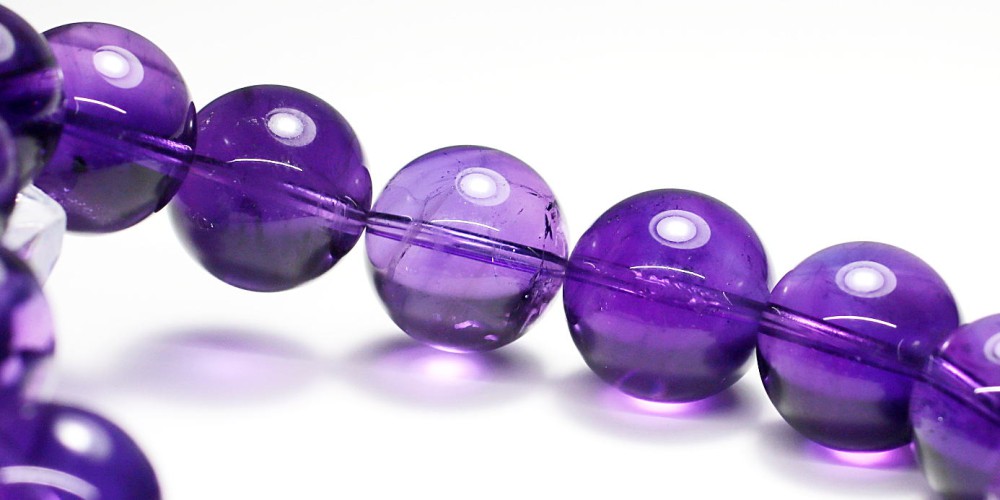 トップクォリティ]アメジストブレスレット（約14mm玉） - 埼玉県吉川市