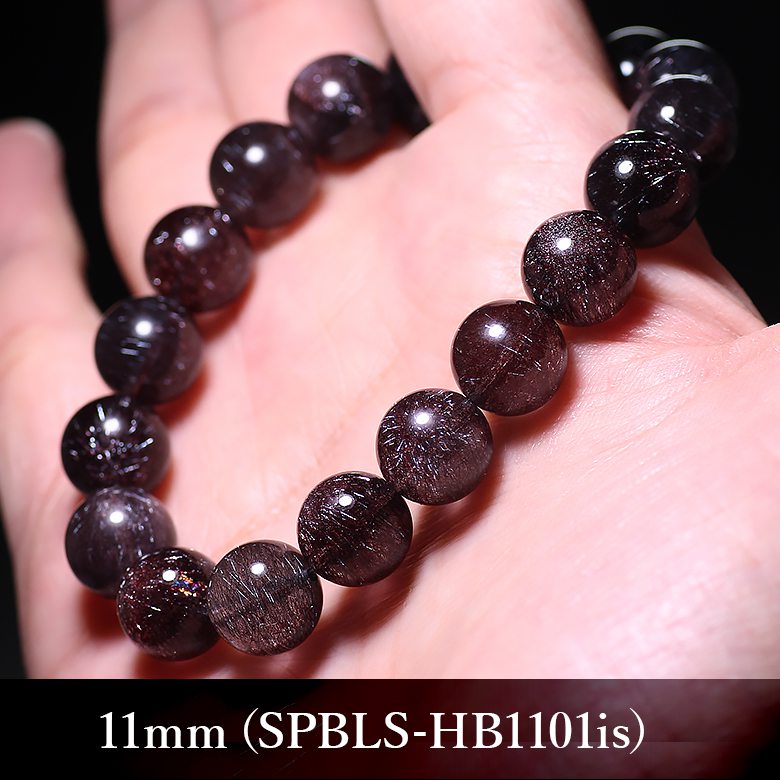 最高品質]花火ブラックスーパーセブンブレスレット（約11mm玉） - 埼玉