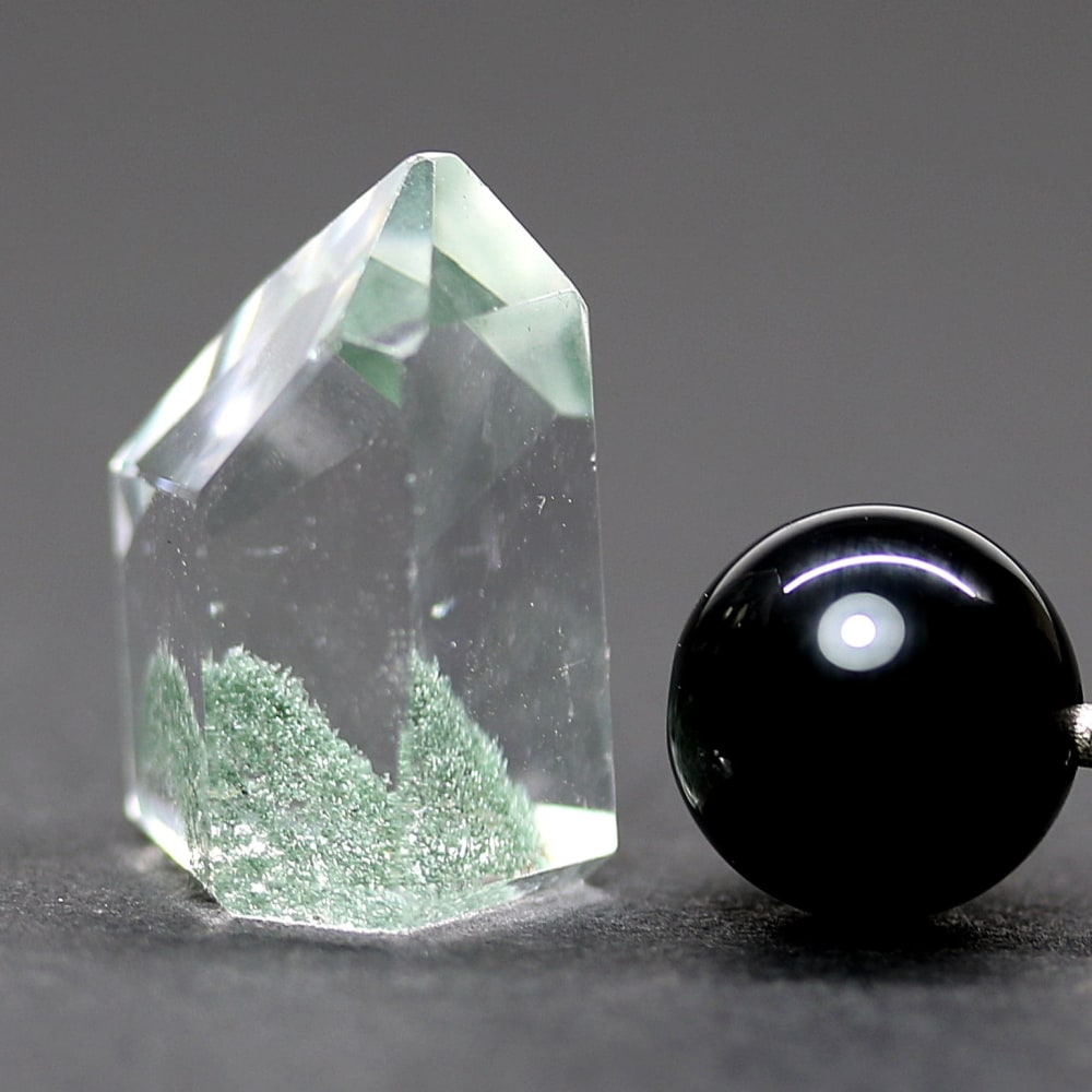 トップクォリティ]グリーンファントムクォーツポリッシュポイント（高