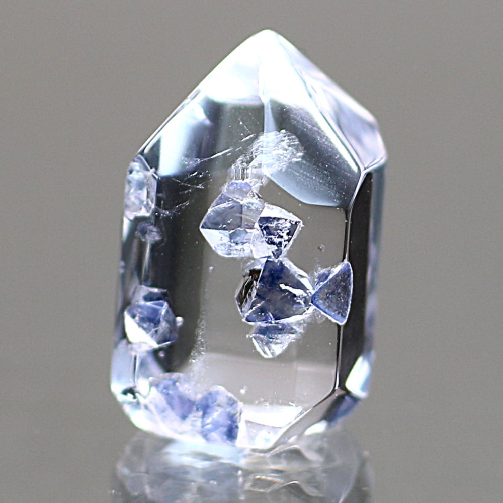 トップクォリティ]フローライトインクォーツポリッシュポイント/ミニ