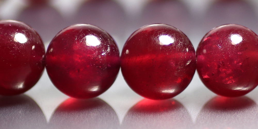 最高品質]宝石質ルビーブレスレット（約12.5mm玉） - 埼玉県吉川市の