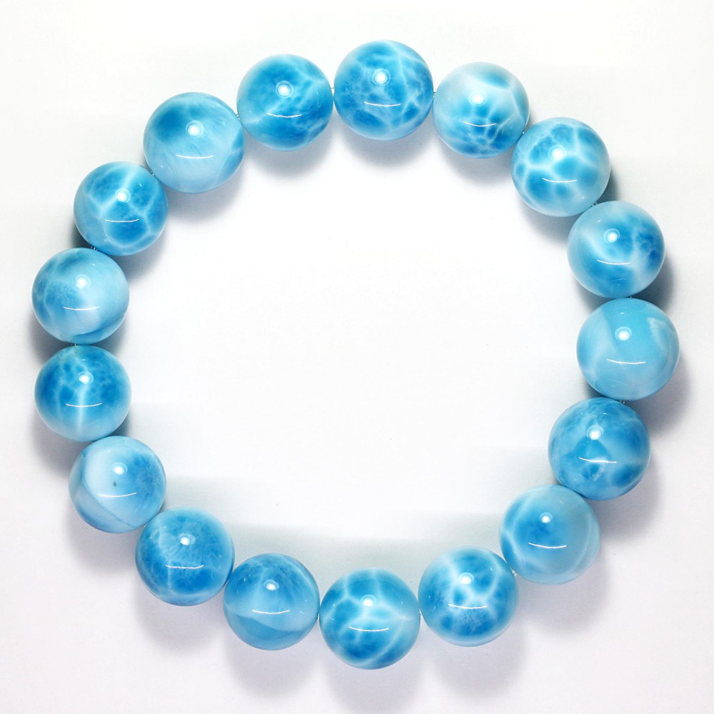 最高品質]宝石質ラリマーブレスレット（約13mm玉） - 埼玉県吉川市の