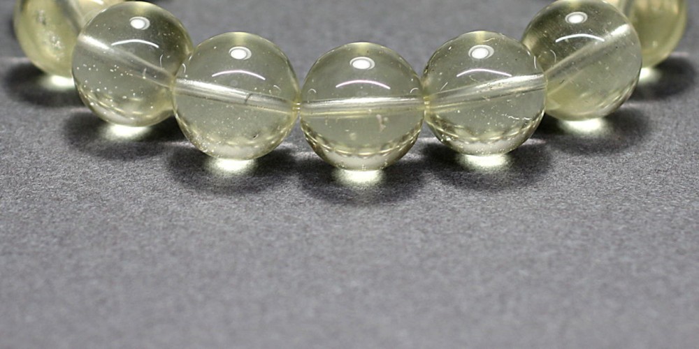 最高品質]天然リビアングラスブレスレット（約14mm玉） - 埼玉県吉川市