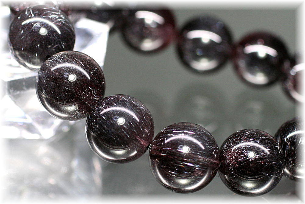 高品質]花火ブラックスーパーセブンブレスレット（約14.5mm玉） - 埼玉