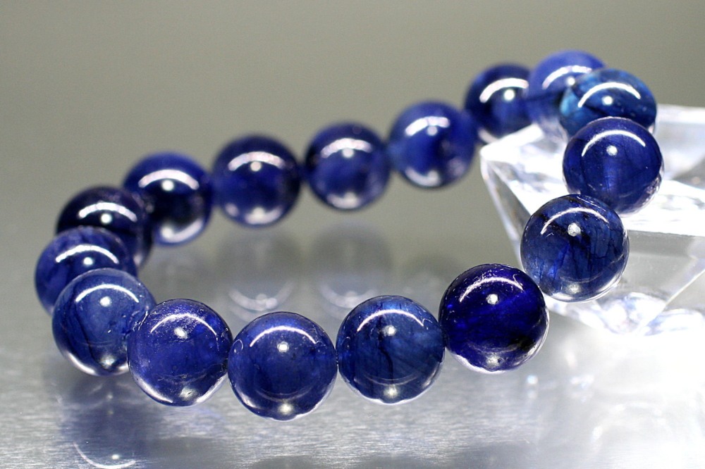 トップクォリティ]宝石質サファイアブレスレット（約13mm玉） - 埼玉県