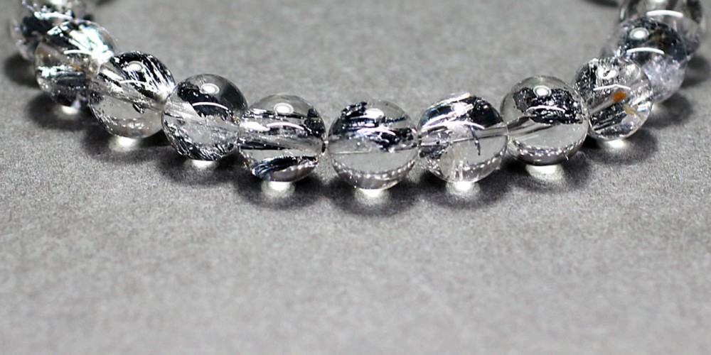 高品質++]スティブナイトインクォーツブレスレット（約8.5mm玉