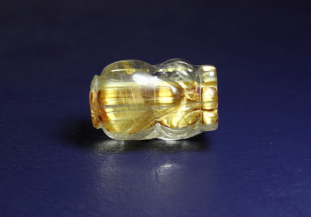 ゴールドルチルクォーツ彫刻（貔貅/ヒキュウ） - 埼玉県吉川市の天然石