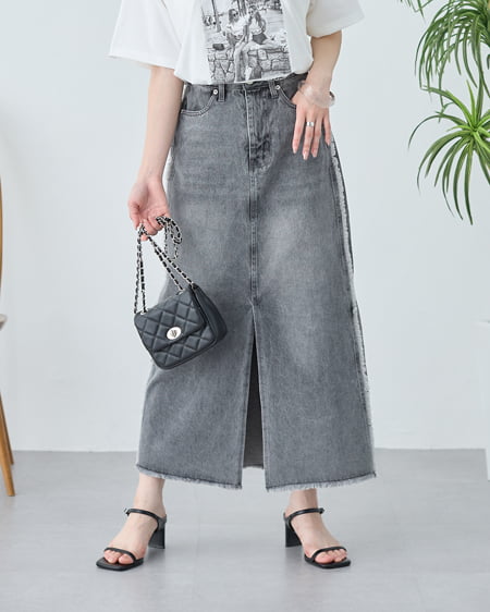 サイドフリンジデニムロングスカート｜INGNI(イング) 公式通販｜INGNI