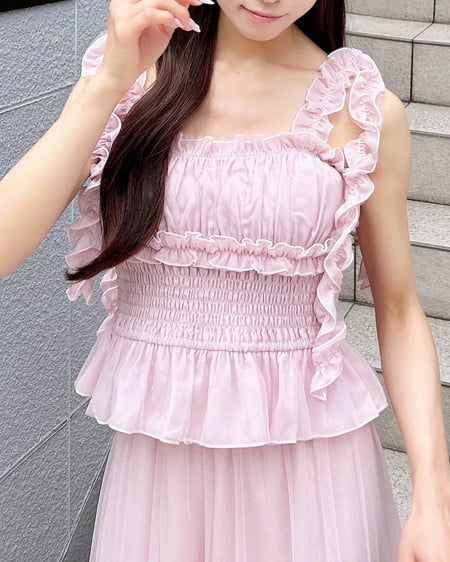 チュールフリルキャミブラウス（OUTLET）｜INGNI(イング) 公式