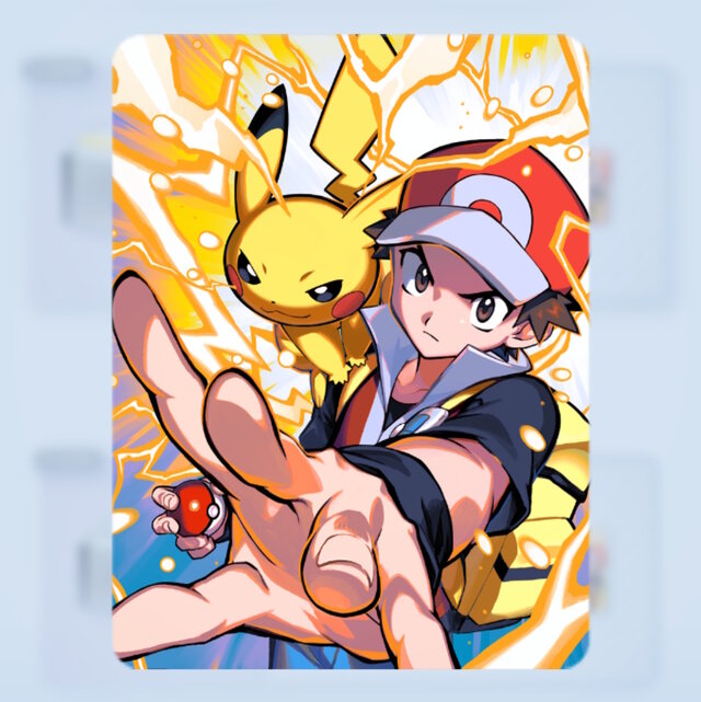 ポケポケ』新パックの「SRレッド」がカッコイイ！ピカチュウと一緒の