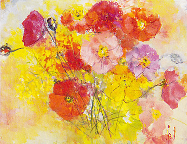 一枚の繪 － －花とともに－ 羽倉恭子 油彩展