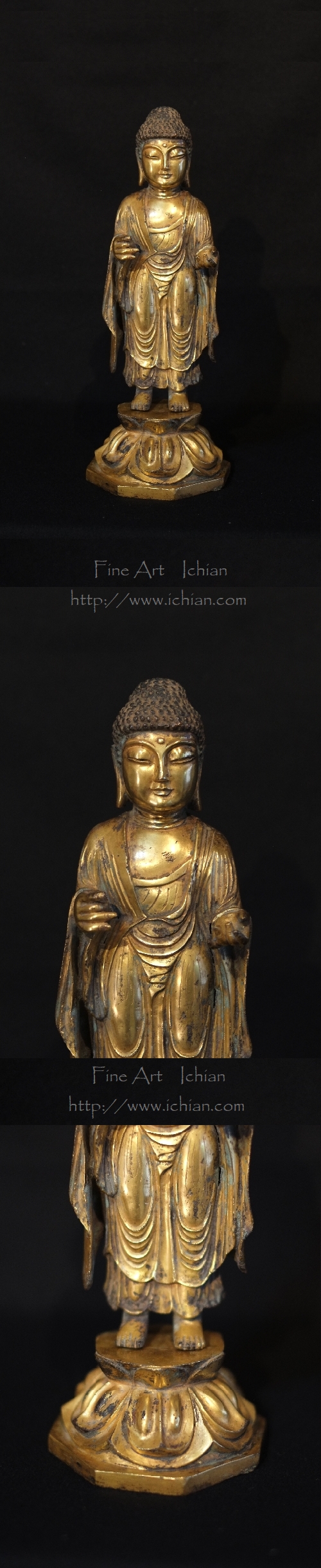 金銅如来立像 新羅仏 八世紀 統一新羅時代 伊丹潤コレクション :: ichian