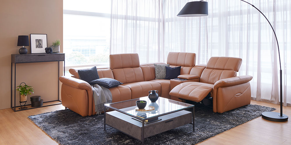 電動リクライニングコーナーソファ5点セット「L/S Motion 74（エルエス