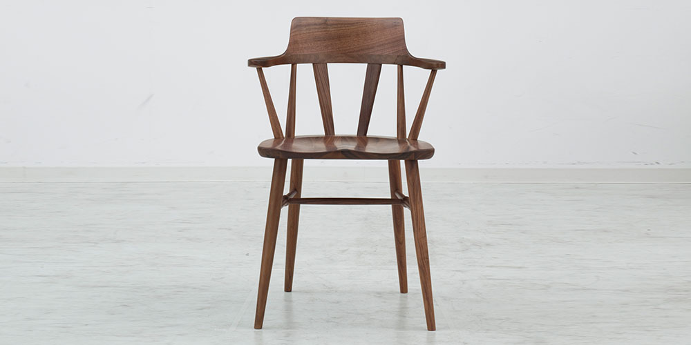 ダイニングチェア「ハル2 NTC-301 WAL」板座 ウォールナット材