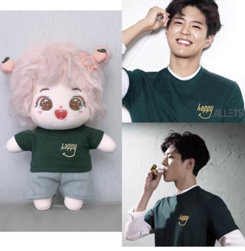 15/20パクボゴム着用風Tシャツ緑happy 031 - I DOLL STYLE