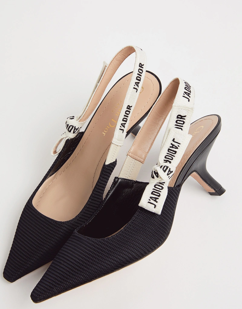 Dior J'Adior Ribbon ハイヒールスリングバックシューズ (ヒール付き