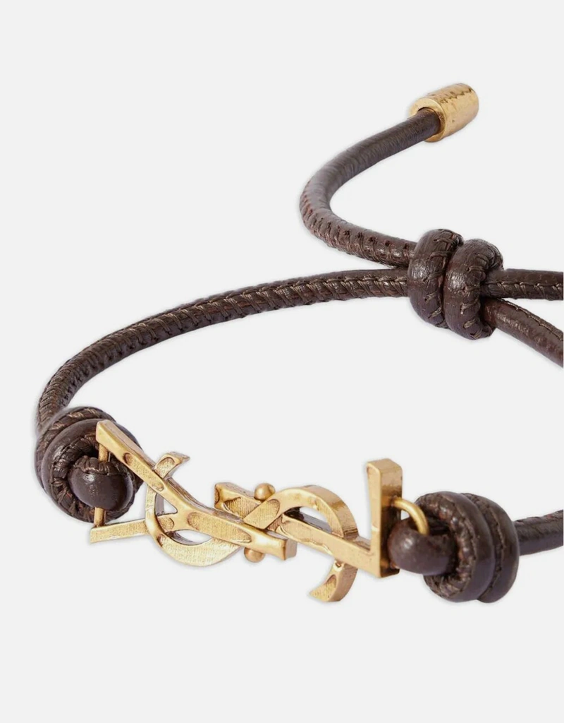 Saint Laurent メンズレザーコードカサンドラブレスレット (すべての