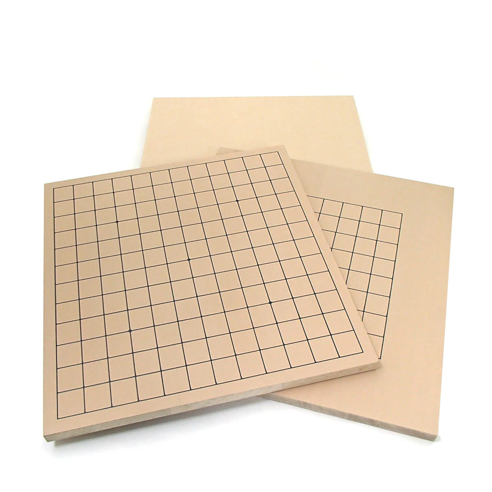 入門囲碁盤セット 新桂9・13路盤（両用盤）とプラスチック碁石竹（約