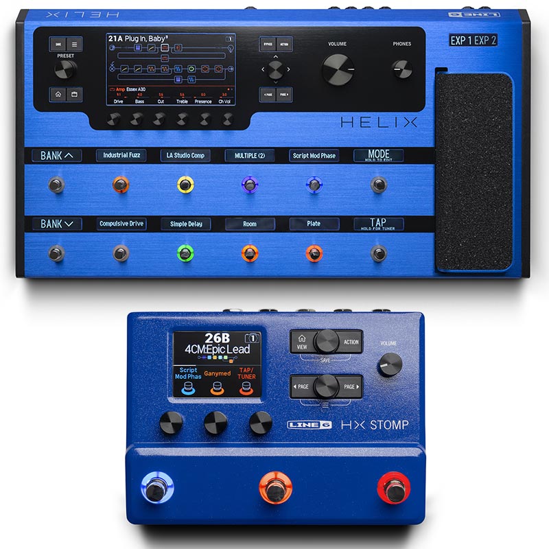Line 6】Helix Floor&HX Stompに新たな限定色「Lightning Blue」が登場