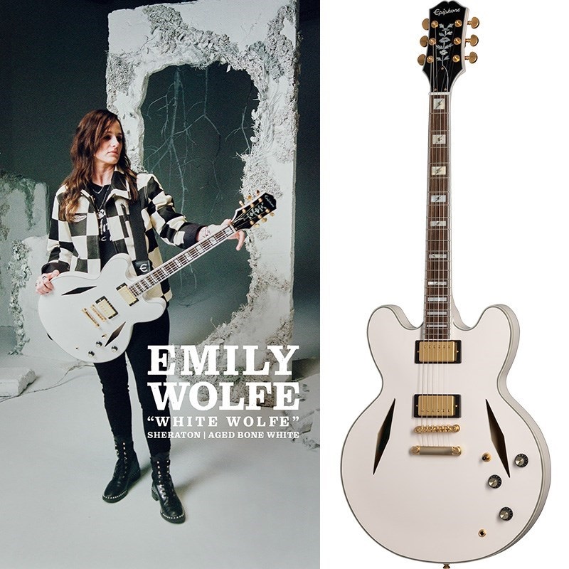 Epiphone Emily Wolfe White Wolfe Sheraton (Aged Bone White)[特価