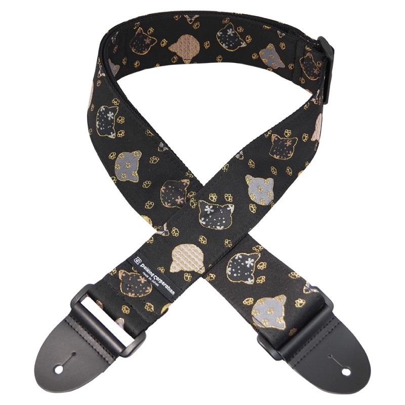 Daiking Corporation 西陣織りギターストラップ DGS-NKN60 金襴猫伝統