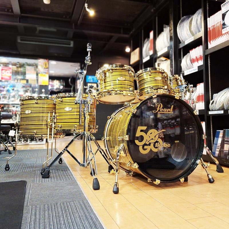Pearl Masterworks 6pc Drum Kit -Gold Swirl on Black Carbon【イケベ