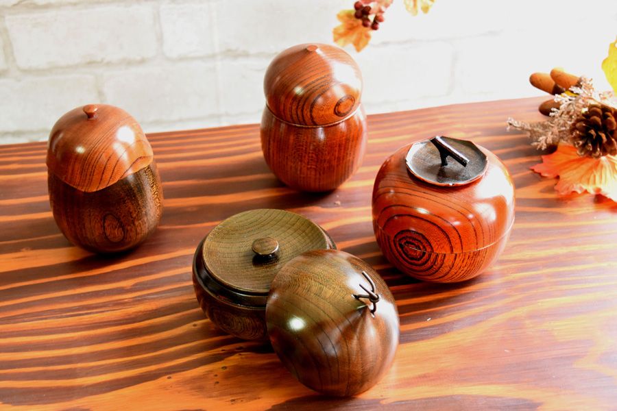 茶入れ 欅 茶筒 木製 漆塗り 漆器の井助