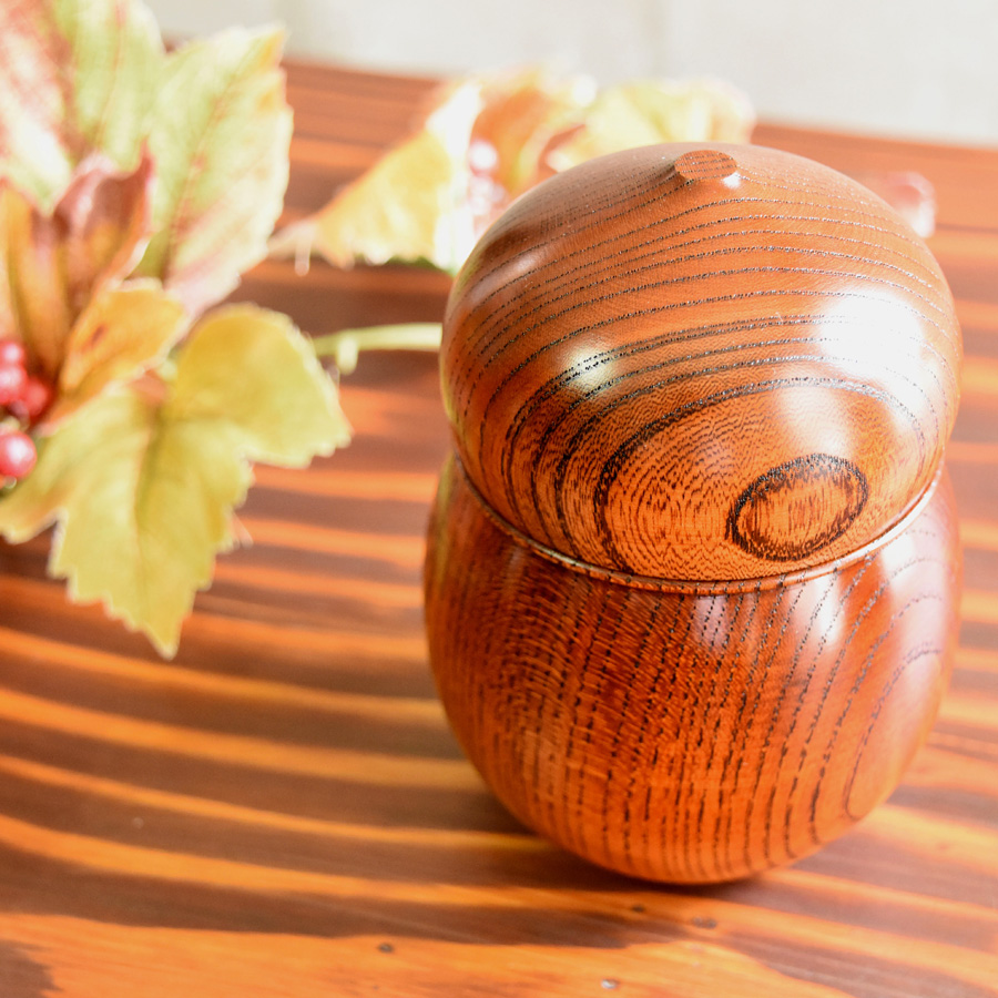 茶入れ 欅 茶筒 木製 漆塗り 漆器の井助