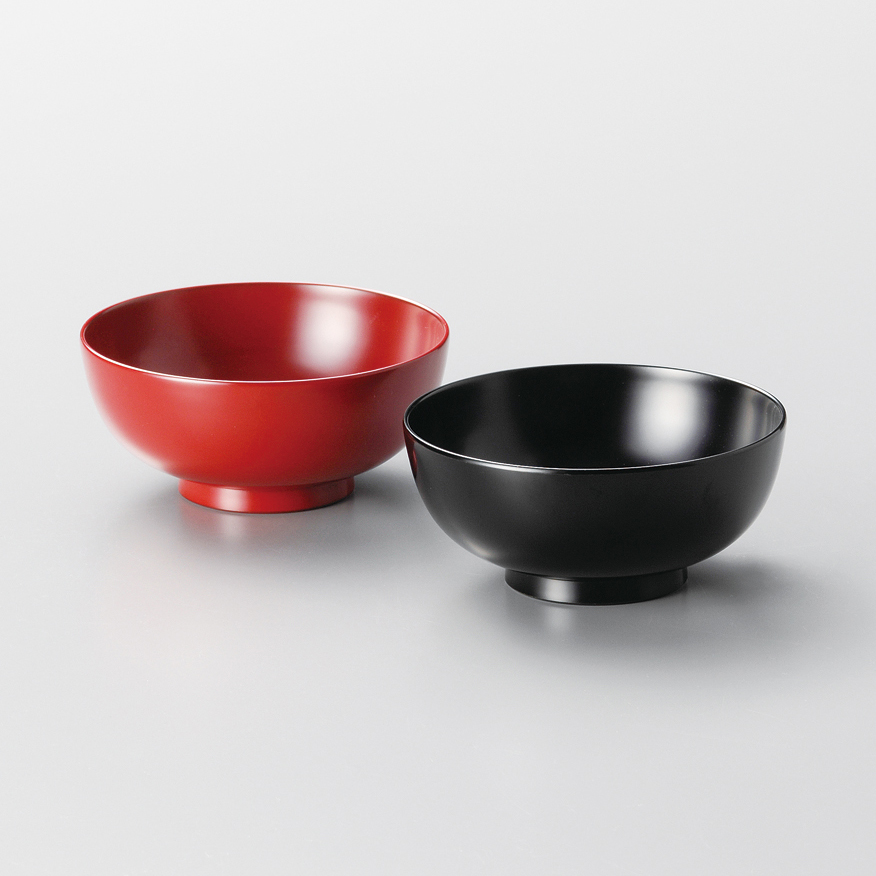 夫婦汁椀 小 黒・朱 2客セット 漆塗り 12-04202 漆器の井助