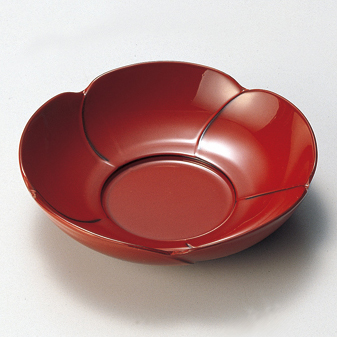 茶托 福梅 5枚セット 古代朱/溜 漆塗り 12-05803/05806 漆器の井助