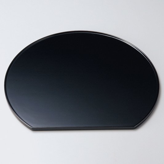 半月膳 13.0 黒/溜 木製 漆塗り ランチョンマット・折敷 12-08503