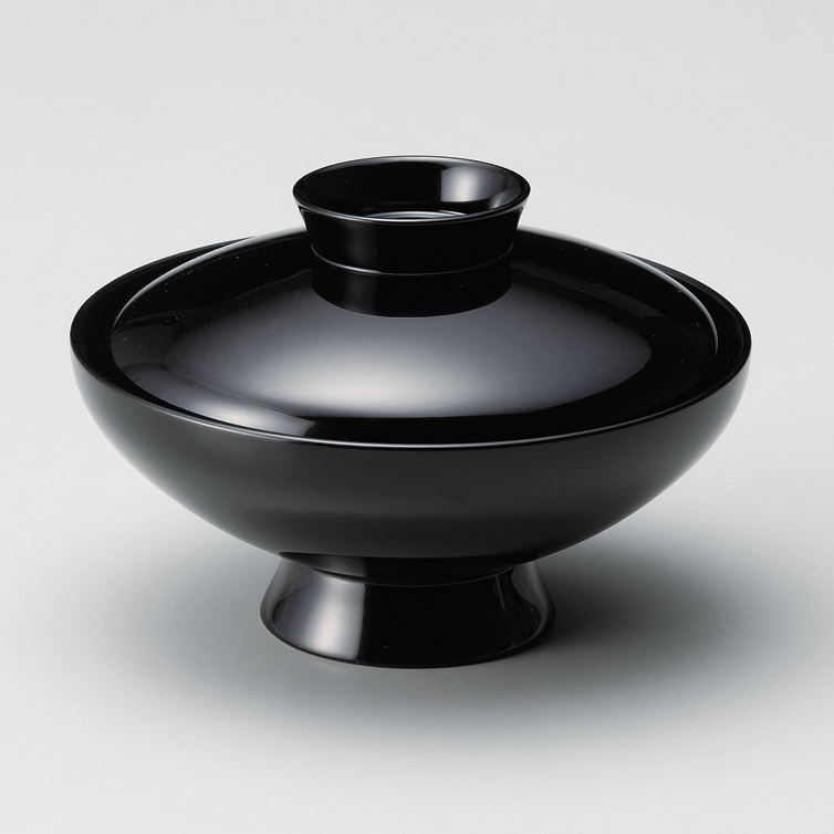 吸物椀 丸小槌型 黒 木製 漆塗り 12-00501 漆器の井助
