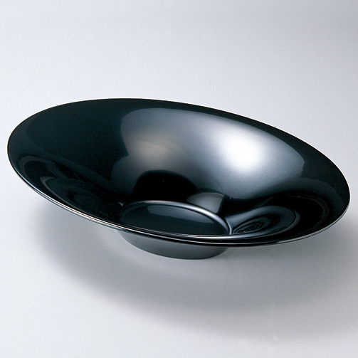 オーバル花器 黒 漆塗り 12-14101 漆器の井助